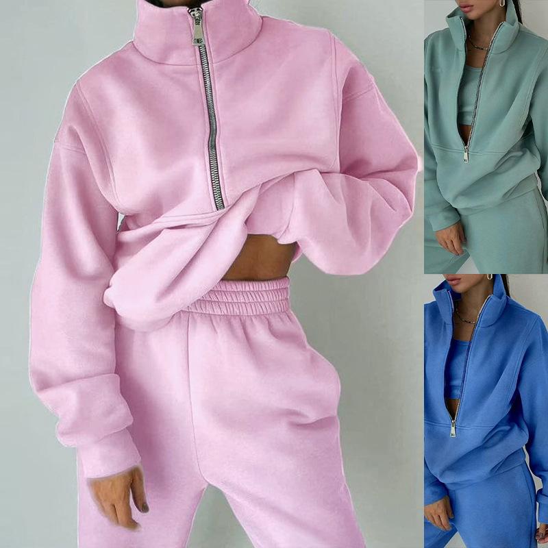 Ženy Podzim Zimní Sporty Teplý oblek Ležérní Mikiny na zip A Kalhoty Teplákové soupravy