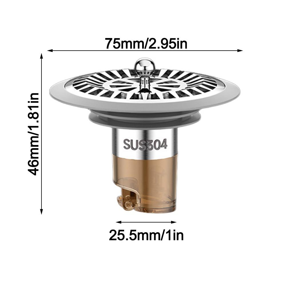 

Stainless Steel Odor Proof Drain Core Hair Catcher Insect Proof Kitchen Sewer Sealing Ring Bathroom Drain Plug
