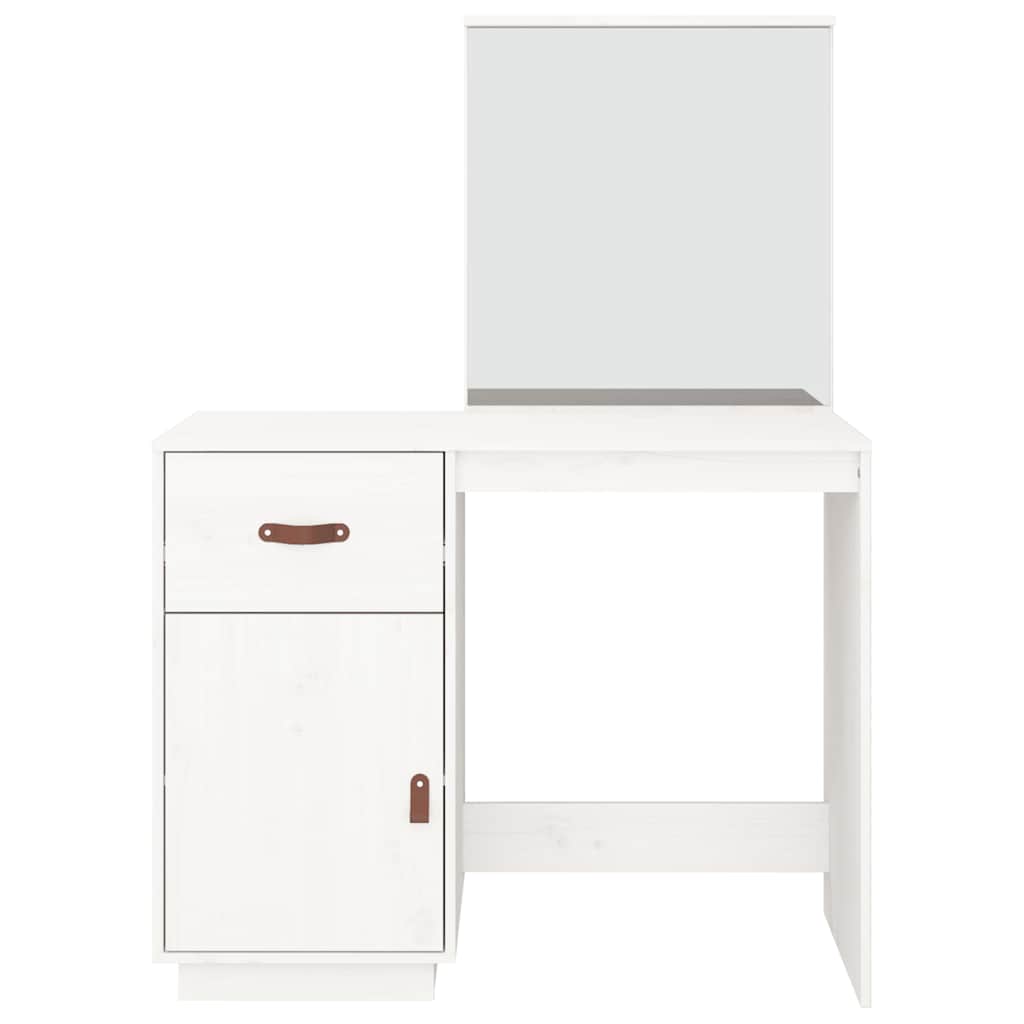White Makeup Table 95 x 50 x 134 cm Solid Pine Wood