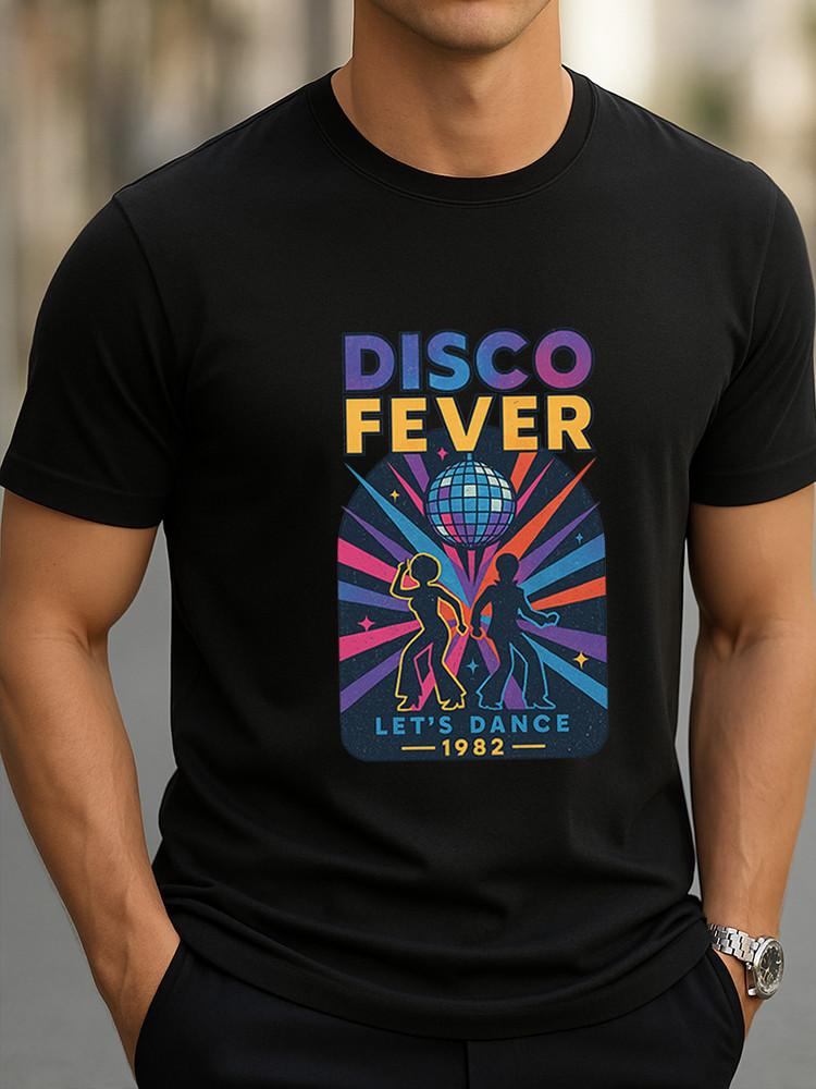 

Disco Fever 1982 T-Shirt Retro 80s Dance Party Graphic Tee Let039;s Dance Vintage Unisex T-Shirt S