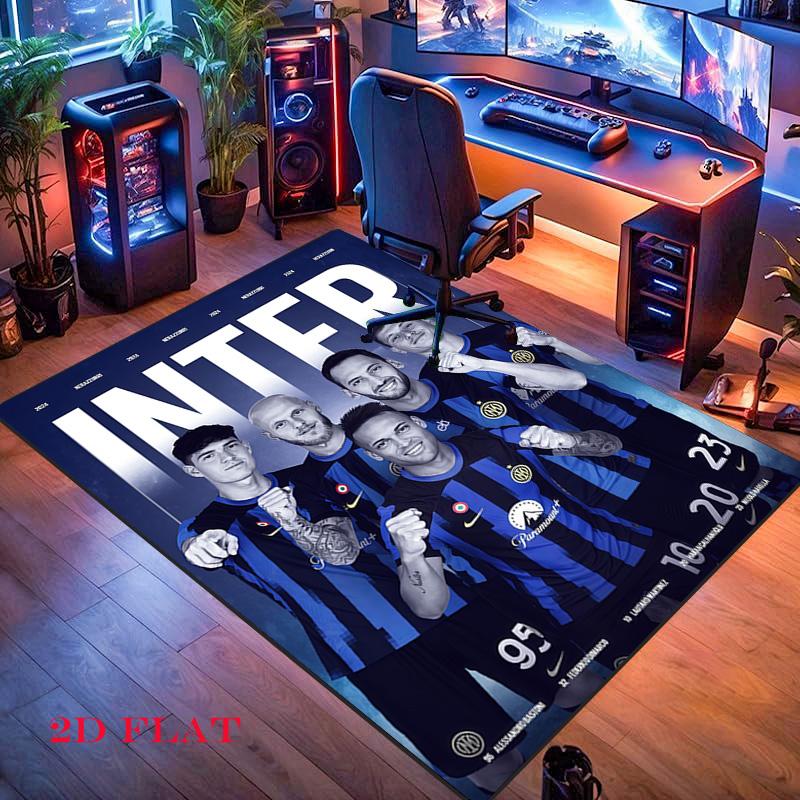 Inter Milan Carpet Rug for Living Room Bedroom Home Sofa Decoration,Kids play Nonslip Floor Mat