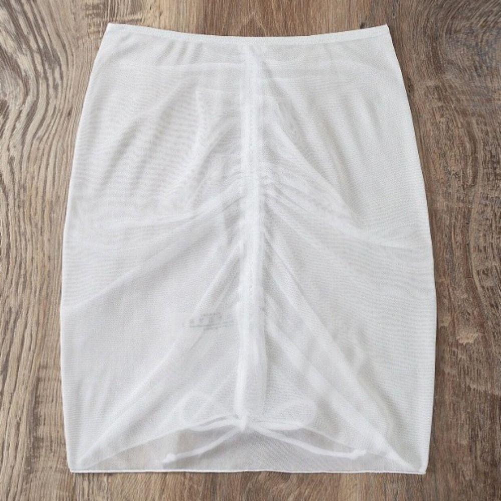 Solid Swimsuit Beach Skirt Translucent Hip Skirt New Beachwear Seaside