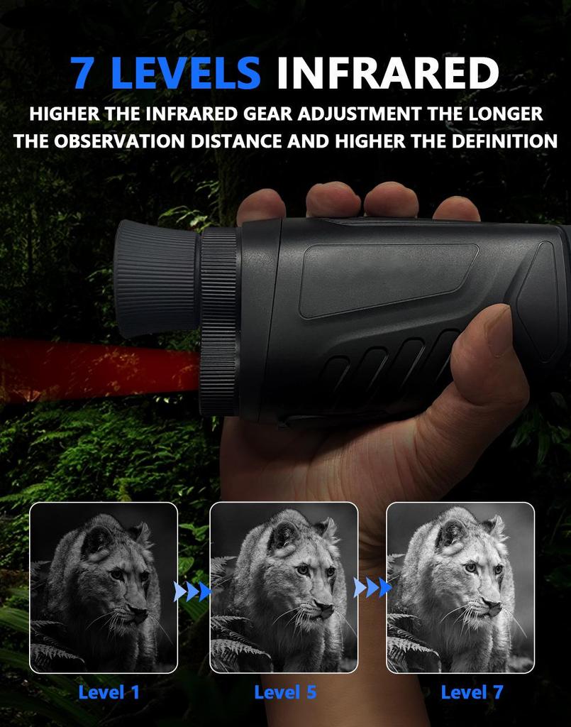 Portable HD Monocular: Night Vision Telescope for Birdwatching and Video Recording