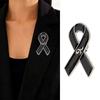 10 Piece Stylish Black Ribbon Badge For Cancer Awareness Programs And Formal Clothing Alloy Enamel Brooch Corsage Pin