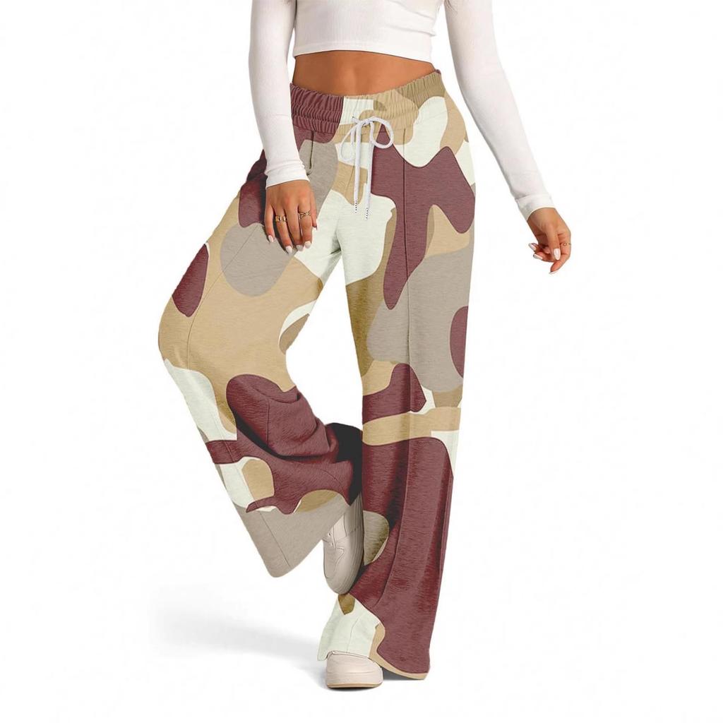 2026 Women's Versatile Wide-Leg Camouflage Casual Pants