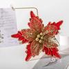 24cm Christmas Poinsettia Glitter Flower Hanging Xmas Party Tree Decoration