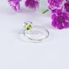Natural Peridot Ring, Handmade Ring, 925 Sterling Silver Ring, Dainty Ring, Round Peridot Silver Ring, August Birthstone Ring, Promise Ring