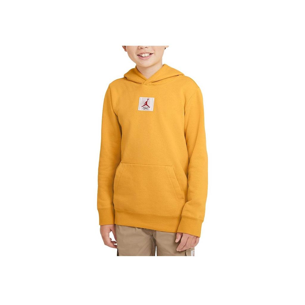 Jordan Fashionable Versatile Hooded Sweatshirt Kids Tops Yellow DQ7939-713