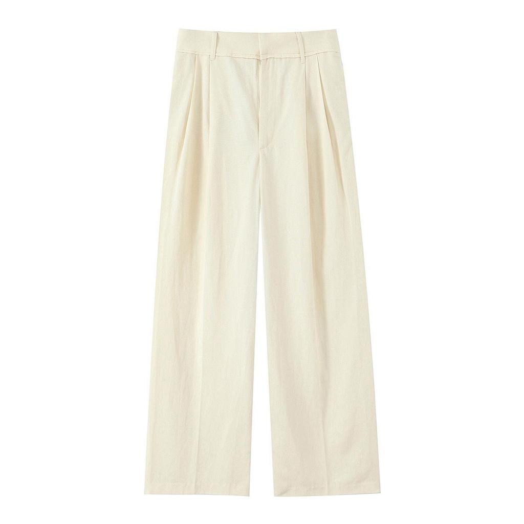 European & American Style Summer Vest Top with Button & Pleated Long Pants