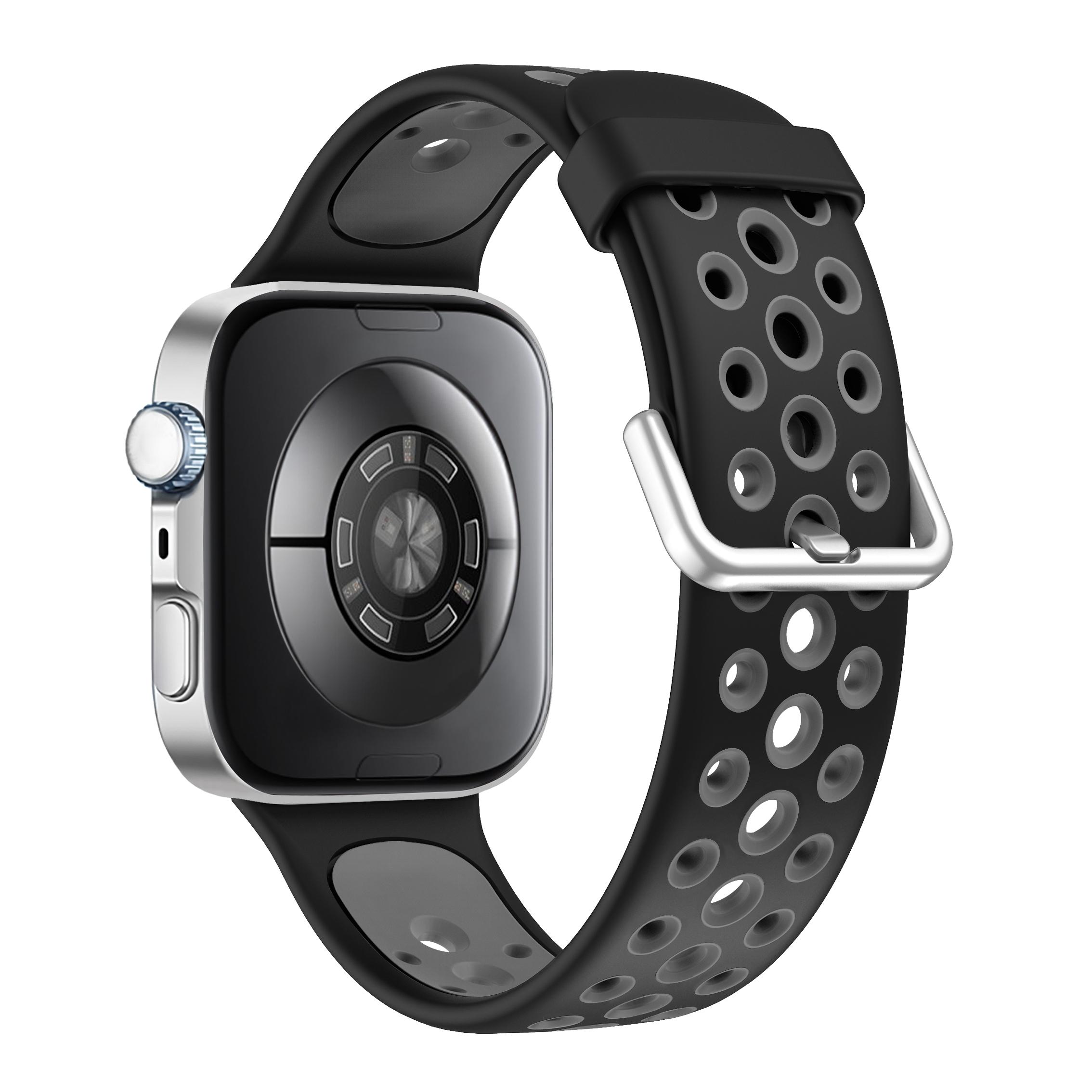 

Silicone Watch Band for Huawei Watch Fit 4 Pro/Fit 4/Fit 3 Round Holes Dual Color Replacement Strap Black/Grey