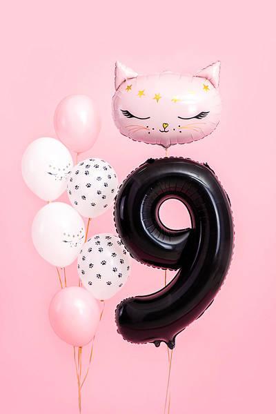 Balon Foliowy Cyfra 9 Czarna, 86Cm