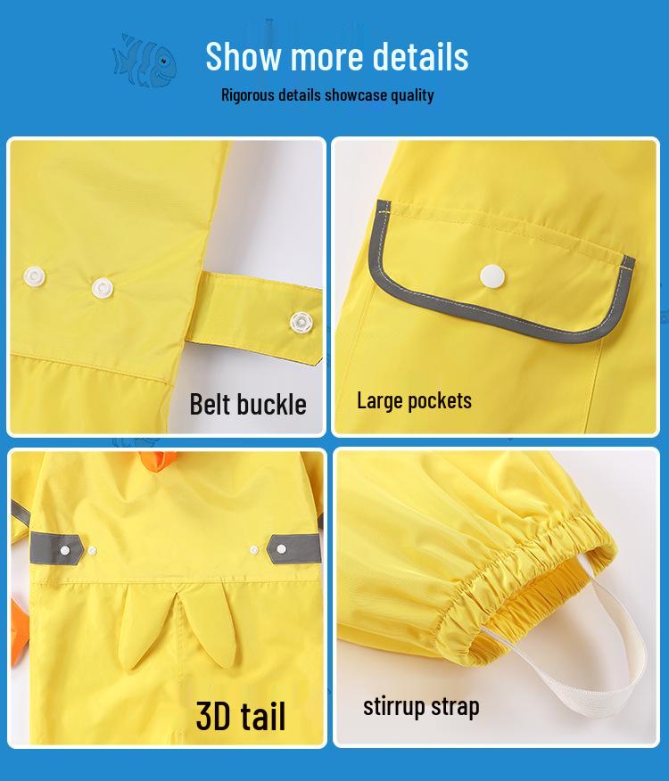 Children's Waterproof Footed Raincoat & Pants Set for Toddlers and Kindergarten Boys & Girls