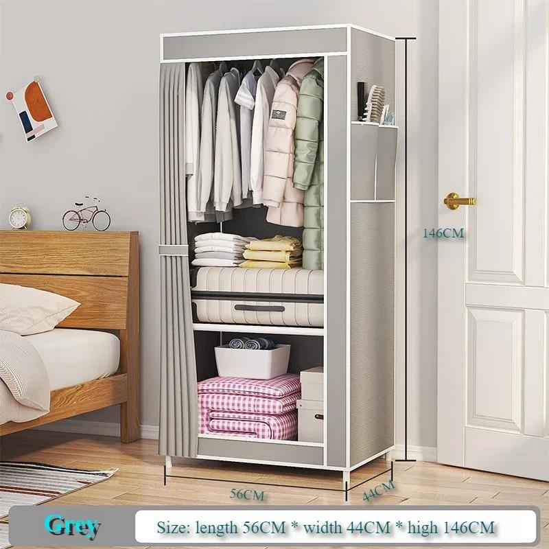 Dustproof Wardrobe Fabric Wardrobe Floor Standing Multilayer Foldable Clothing Hanger Large Capacity Dustproof Bedroom Furniture