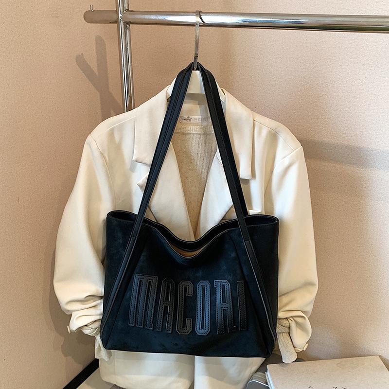 Tote bag simple college student class shoulder canvas bag large capacity casual versatile work commuter handbag women