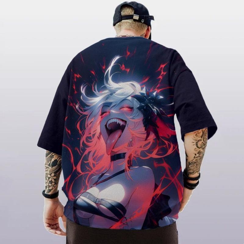 Anime Girl Printed Oversized T-shirt