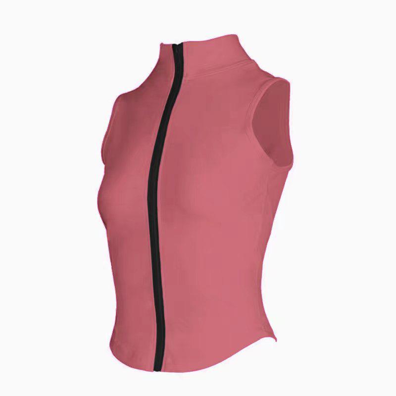 Stand-Collar Slim-Fit Fingerless Yoga Jacket - Long-Sleeve, Elastic, Zippered Running Wear
