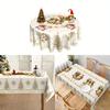 Merry Christmas Tree Golden Balls Tablecloth For Table Decor Winter Floral Bells Print Dining Table Cloth Christmas Decorations