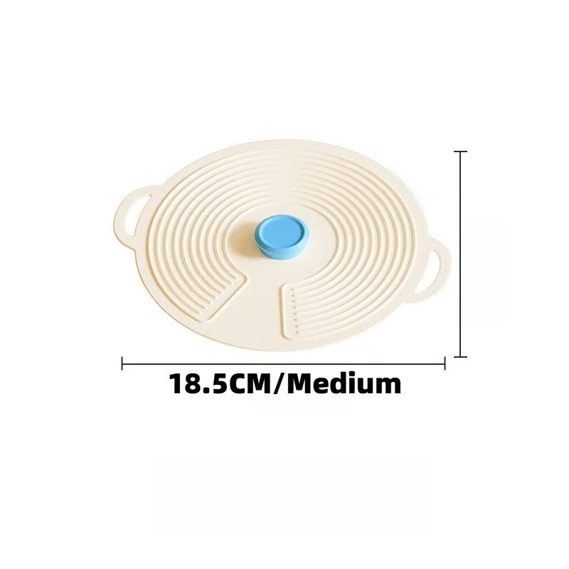 Dustproof Silicone Pot Lid with Handle, Anti-Spill Splash-Proof Sealing Fresh-Keeping Cover for Bowl, Microwave & Refrigerator