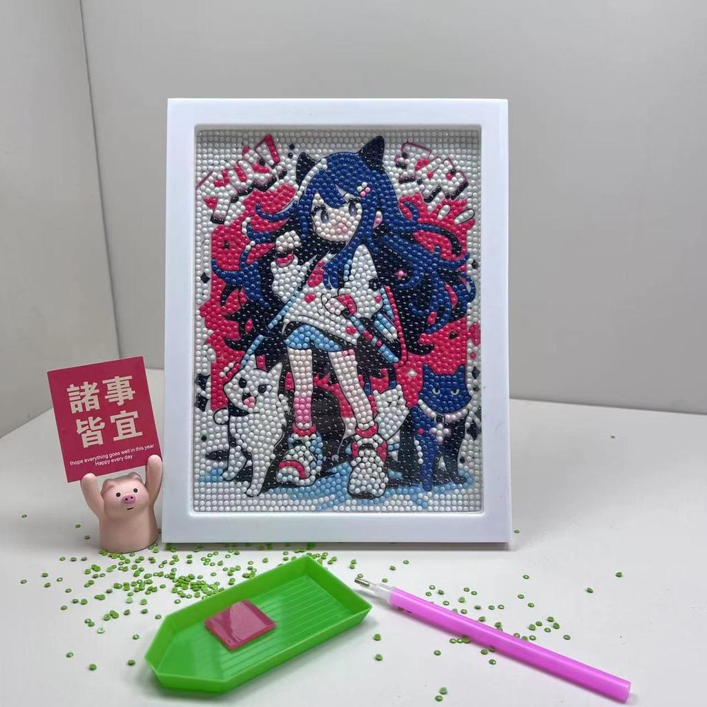 Diamentowe malowanie kreskówek Dziecięce ręcznie robione naklejki diamentowe DIY Sypialnia Salon Malarstwo dekoracyjne Malowanie murarskie z ramką na zdjęcia.