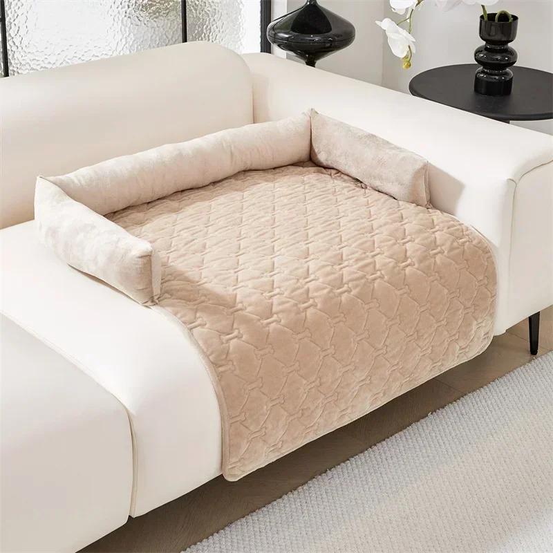 Thick Velvet Pets Pad Sofa Mat Anti-slip Plaid Dog Cat Kennel Couch Slipcover for Living Room Washable Bed Pad Protector Winter