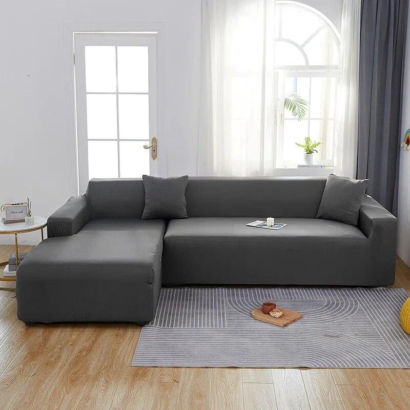 Housses de canapé de couleur unie pour salon, en Spandex, élastiques, modernes, tout compris, housse de chaise, protection de meubles