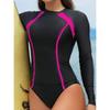 Women Long Sleeve Split Solid Color Sunscreen Swimsuit For Diving Surfing