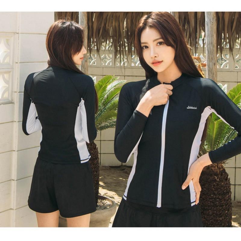 Womens Nylon Snorkeling Rash Guard Set Mens Surfing Swimwear Quick Dry Long Sleeve Wetsuit Diving Swimming