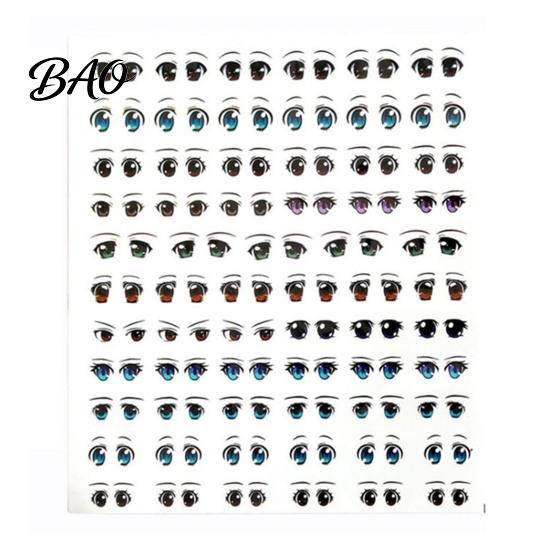 Water Transfer Paper for Models Eye Stickers Dolls, DIY Decals, Multi Size Anime Clay Doll Face Accessories Realistic Colorful Eyes Crafting