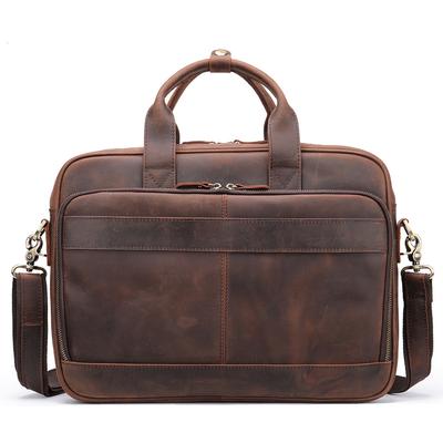 Handbag Business Briefcase Shoulder Crossbody Bag Men's Leather Bag 15.6 Inch Computer Bag