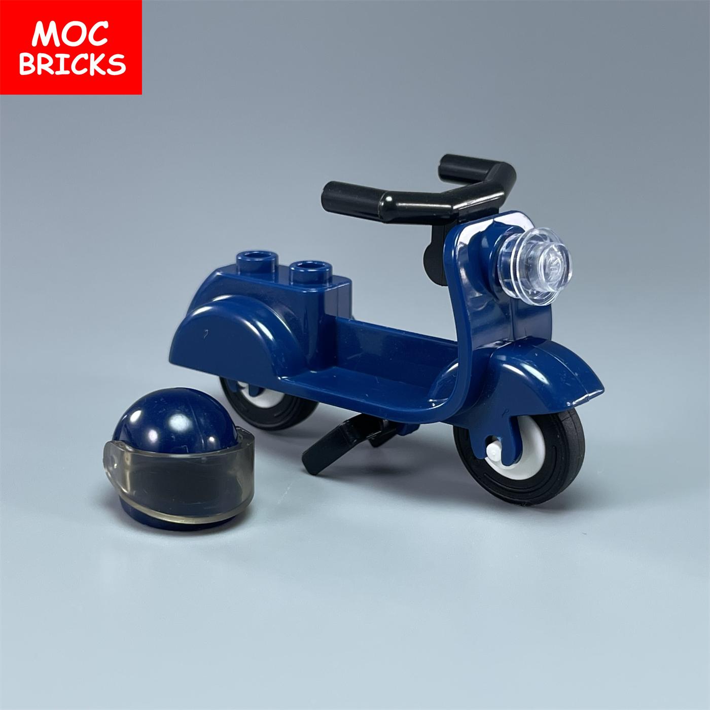 

MOC Bricks City Sports Riding Cycle Scooter Motorcycle Helmet Assembly Constructing Blocks fit with 15396c01 Playthings children gifts