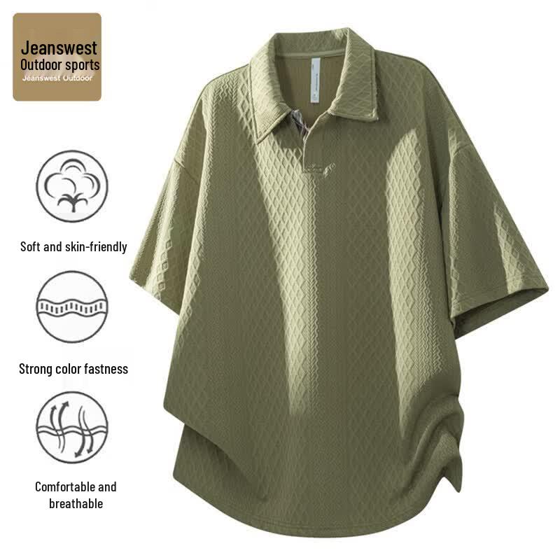 JEANSWEST OUTDOOR Men s Casual Short Sleeve Polo Shirt 2XL