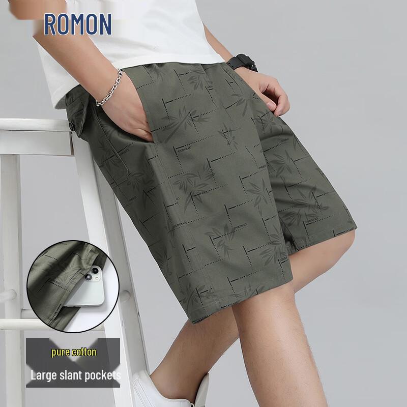 

ROMON Men s 100% Cotton Loose Fit Cargo Beach Shorts XL