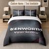 Benutzerdefiniertes Bettwäsche-Set Kenworth-Muster, Druck Name Text 1 Bettbezug plus 2 Kissenbezüge Heimtextilien