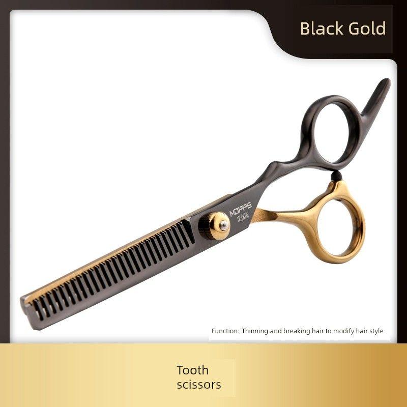 

Professional For Home Thin Bangs Gadget Hairdressing Scissors Black Gold-tooth scissors