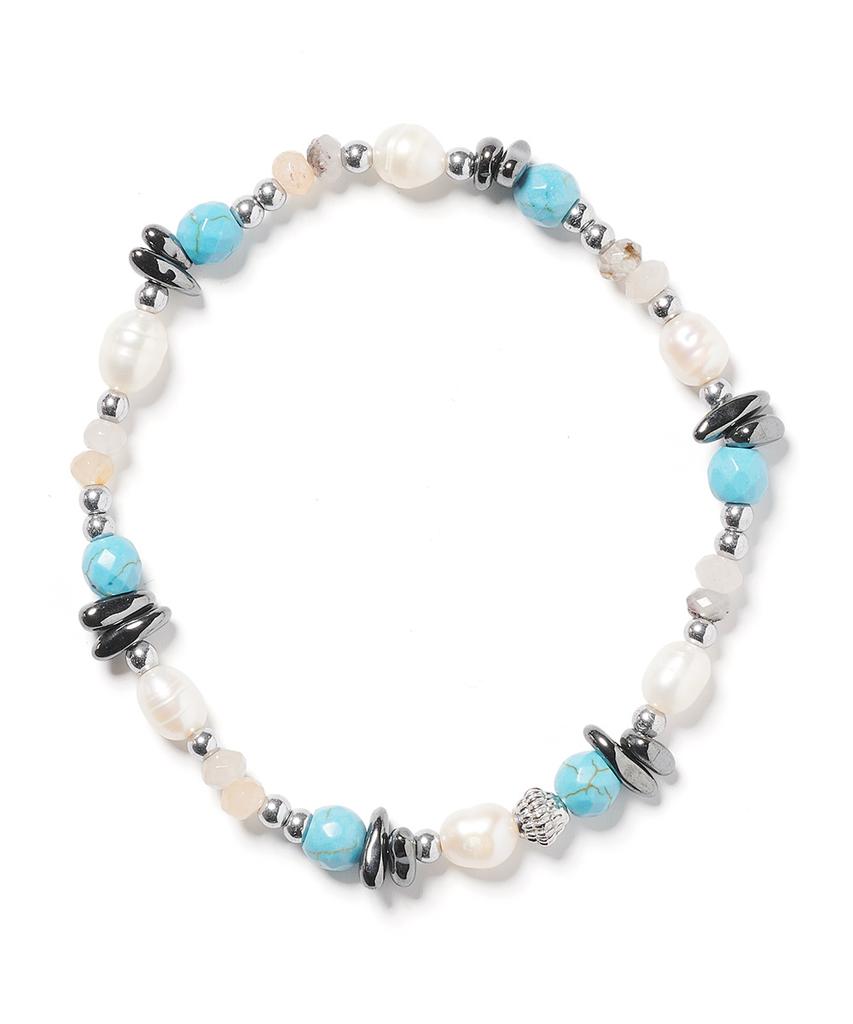 Polalita Turkish Blue Pearl Point Bracelet (Plt-Br-013_Gd)