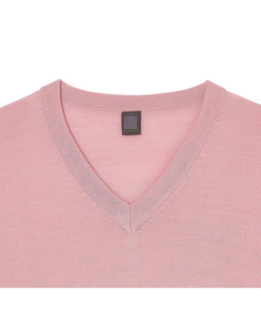 IOLO Silk Blended V-Neck Sweater_Pink