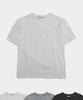 PLACESTUDIOMAN Basic Simple Side Cut Point Round Neck Semi-Oversized Cotton Short Sleeve T-Shirt _3 Colors
