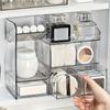 Transparent Makeup Box Compartmentalized Drawer-type Layer Lipstick Powder Compact Cosmetic Rack Bathroom Organizer