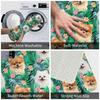 Pomeranian Dog With Summer Leaf Doormat Non-Slip Kitchen Bathroom Mat Garden Garage Floor Door Entrance Carpet Rug