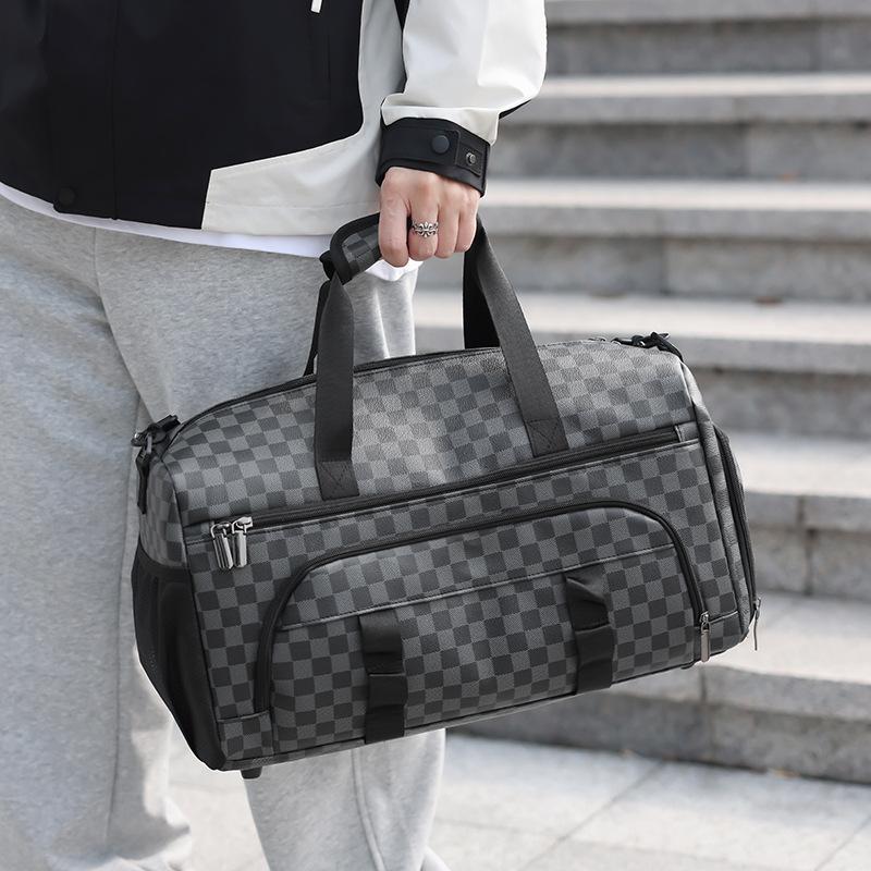 Men's short-distance luggage bag large capacity with shoe compartment decompression portable travel bag indoor sports simple fitness bag