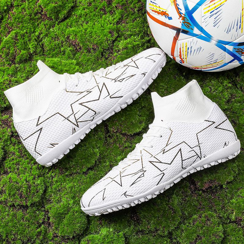 35-47 Unisex High-top Football Boots Youth Adult TPR Broken Nail TF Children Football Shoes