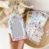 Portafoto Coreano Popolare con Portachiavi, Custodia in Plastica per Fototessere, Porta Tessere ID Bancarie e di Credito, Protezione, Regali