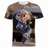 2026 Kids' Loose Fit Crew Neck T-Shirt Summer 'Zootopia' 3D Print Boys' Short Sleeve Cartoon Anime Top