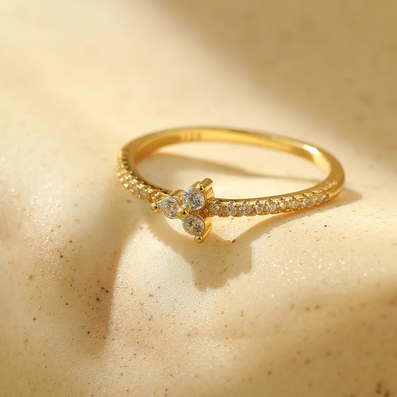 Banyan Tree S925 Silver Diamond Korean Ring - Women's Simple, Versatile Index Finger Jewelry