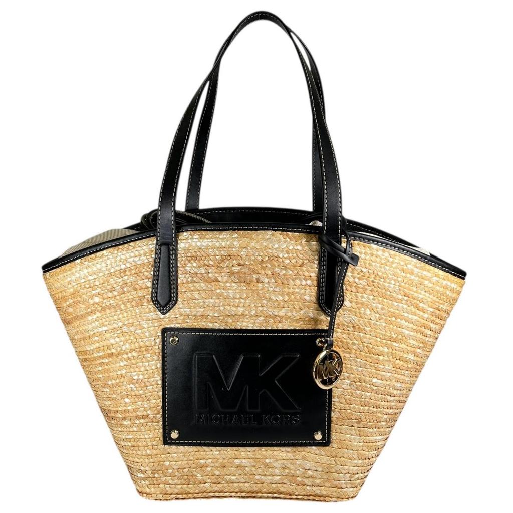 Michael Kors Kimber Large capacity Handbag canvas Ivoryx black Women 35T2G7KT71 Used