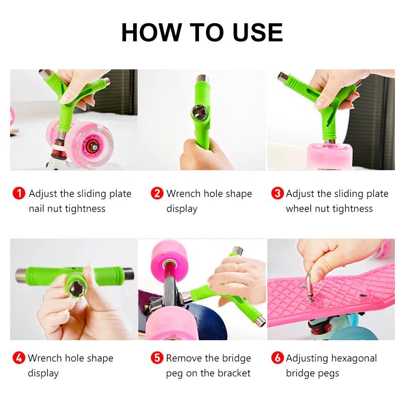 High Quality Y Shape Multi-Function Longboard All In One Screwdriver Roller Skate Tool Skate Tools Skateboard Wrench Tool