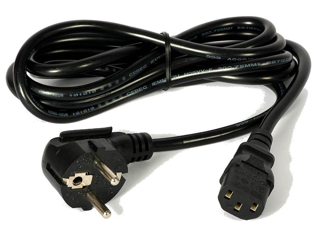 Kabel zasilający Akyga AK-PC-05A CEE 7/7 - IEC C13 250V/50Hz 10A 5m czarny