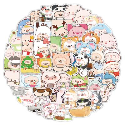 50 Cute Little Pig Stickers Mobile Suitcase Waterproof Decorative Stickers Children's Hand Account Stickers
