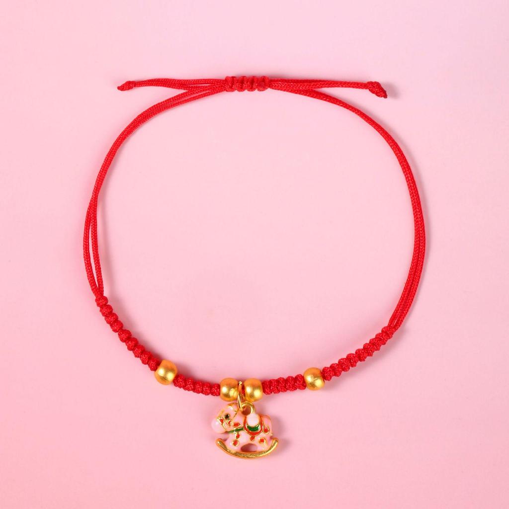 2026 Year of the Horse Zodiac Bracelet: Handmade Red String Ethnic Style Jewelry, Perfect for New Year or Small Gifts.