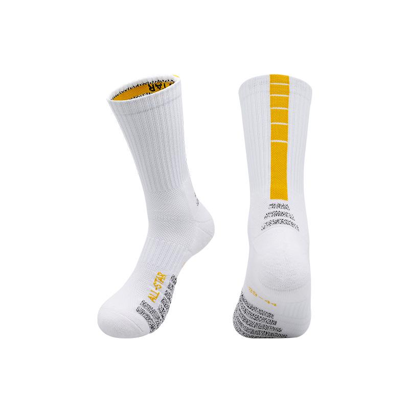 Atmungsaktive rutschfeste Frottee-Unterseite Mittelhohe Basketballsocken für Erwachsene - Schweißableitend & Geruchshemmend